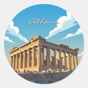 Athens Parthenon Ronde Sticker