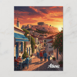 Athens Plaka Griekenland Reizen Briefkaart
