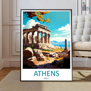 Athens Reisprint Muurkunst Athens Griekenland Muur Poster
