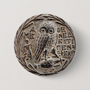Athens Silver Tetradrachme Ronde Button 5,7 Cm