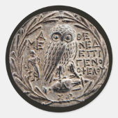 Athens Silver Tetradrachme Ronde Sticker (Voorkant)