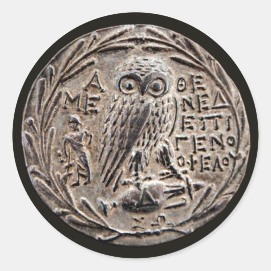 Athens Silver Tetradrachme Ronde Sticker (Voorkant)