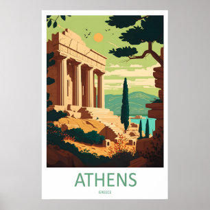 Athens Ski Poster Park Reizen Vintage Nationaal