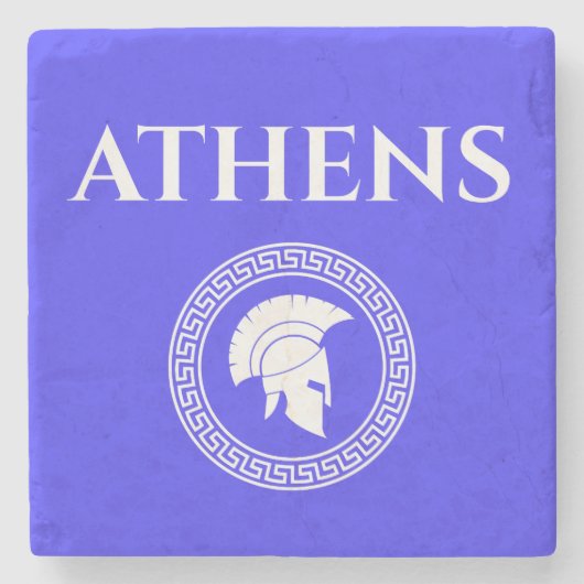 Athens Spartaan Stenen Onderzetter (Voorkant)