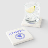Athens Spartaan Stenen Onderzetter (Zijkant)
