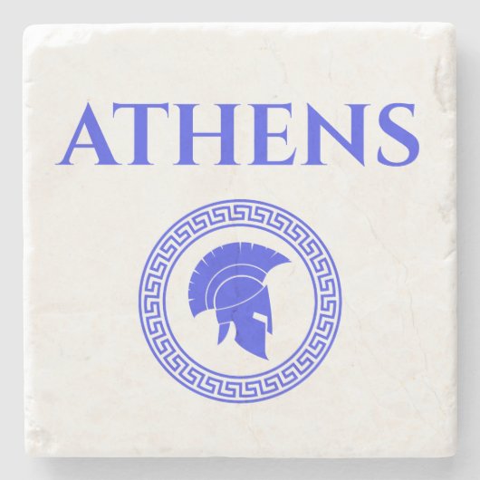 Athens Spartaan Stenen Onderzetter (Voorkant)