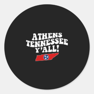 Athens Tennessee Y'all Tn Zuidelijke Vakantie Ronde Sticker
