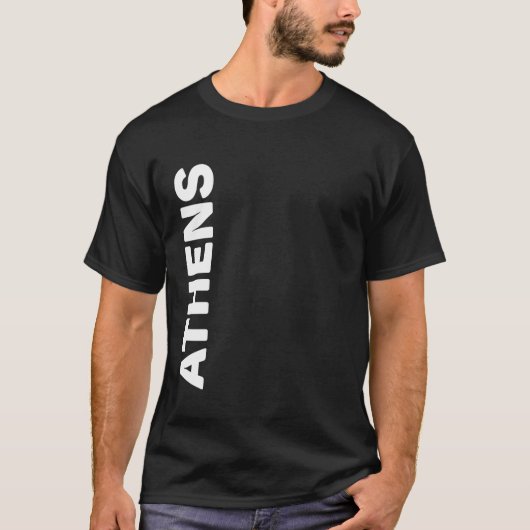 Athens Vertical Text T-shirt (Voorkant)