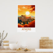 Athens Vintage Reisposter Ski Nationaal Park Poster (Keuken)