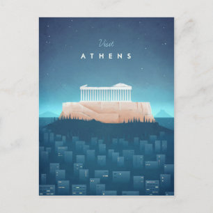 Athens Vintage Travel Poster - Art Briefkaart