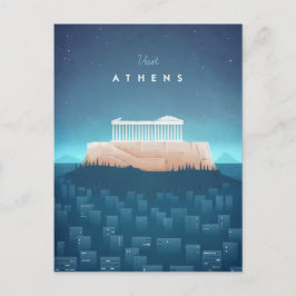 Athens Vintage Travel Poster - Art Briefkaart