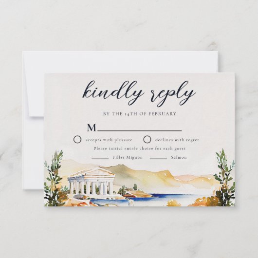 Athens Wedding RSVP | Uitnodiging Griekenland skyl (Voorkant)