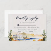 Athens Wedding RSVP | Uitnodiging Griekenland skyl (Voorkant / Achterkant)