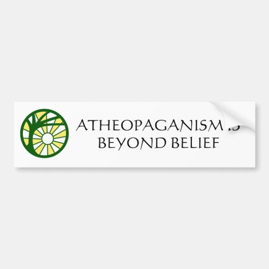 Atheopaganisme Bumpersticker (Voorkant)