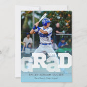 Athlete AFSTUDEERDER Sporty Light Blue Photo Afstu Kaart (Voorkant)