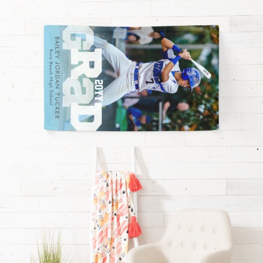 Athlete AFSTUDEERDER Sporty Photo Afstuderen Spandoek (Insitu)