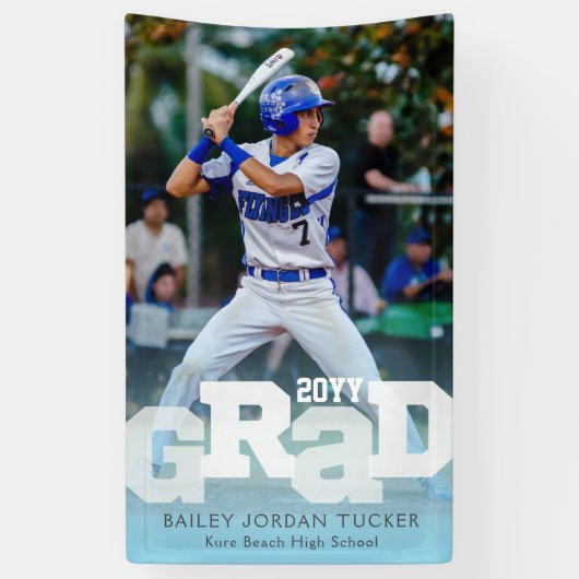 Athlete AFSTUDEERDER Sporty Photo Afstuderen Spandoek (Verticaal)