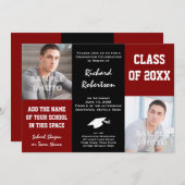 Athlete-Afstuderen, klasse Aangepaste schoolkleure Kaart (Voorkant / Achterkant)