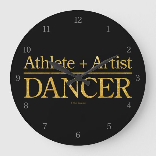 Athlete + Artist = Dancer Large Clock Grote Klok (Voorkant)