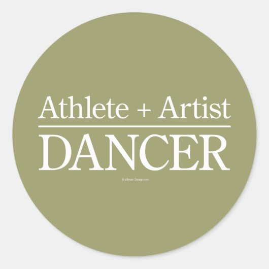 Athlete + Artist = Dancer Ronde Sticker (Voorkant)