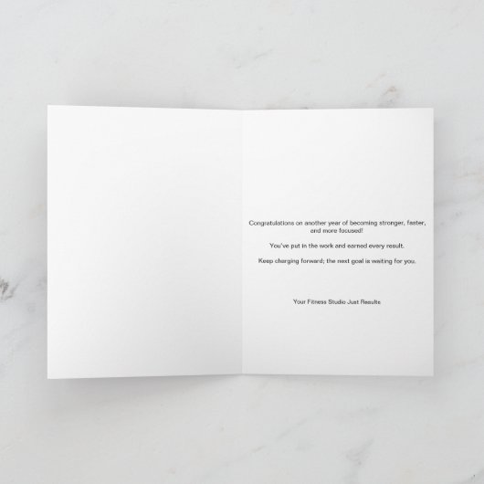 Athlete Kettlebell Happy Training Anniversary Kaart (Binnen)