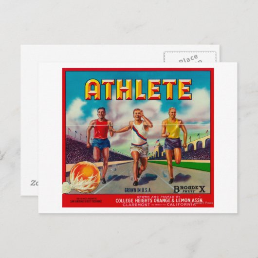 Athlete merk Citrus Crate Label Briefkaart (Voorkant / Achterkant)