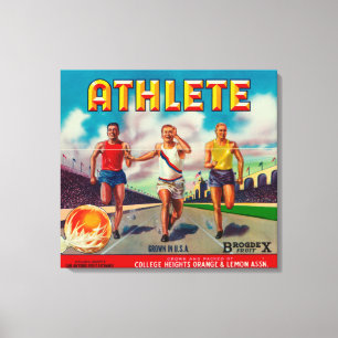 Athlete merk Citrus Crate Label Canvas Afdruk