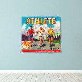 Athlete merk Citrus Crate Label Canvas Afdruk (Insitu (Houten vloer))