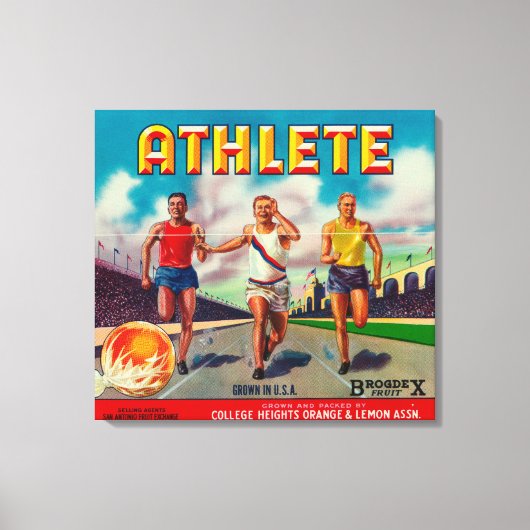 Athlete merk Citrus Crate Label Canvas Afdruk (Voorkant)