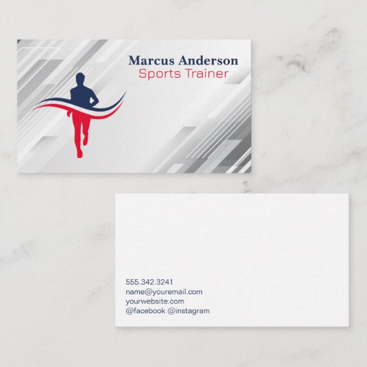 Athlete Runner Logo | Personal Trainer Visitekaartje (Voorkant / Achterkant)