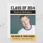 Athlete's Graduation Party Black and Gold Kaart (Achterkant)