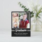 Athletic Black & White multi-foto-Afstuderen Briefkaart (Staand voorkant)