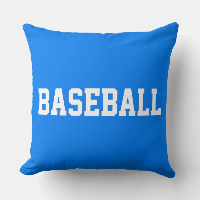 Athletic Bold White BASEBALL Text On Bright Blue Kussen (Voorkant)