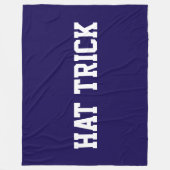 Athletic Bold Witte HAT TRICK-tekst op marineblauw Fleece Deken (Voorkant)