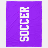 Athletic Bold Witte VOETBAL Tekst Op Helder Paars Fleece Deken (Voorkant)