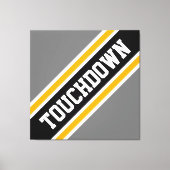 Athletic Bold Zwart Grijs Geel TOUCHDOWN Stripes Canvas Afdruk (Voorkant)