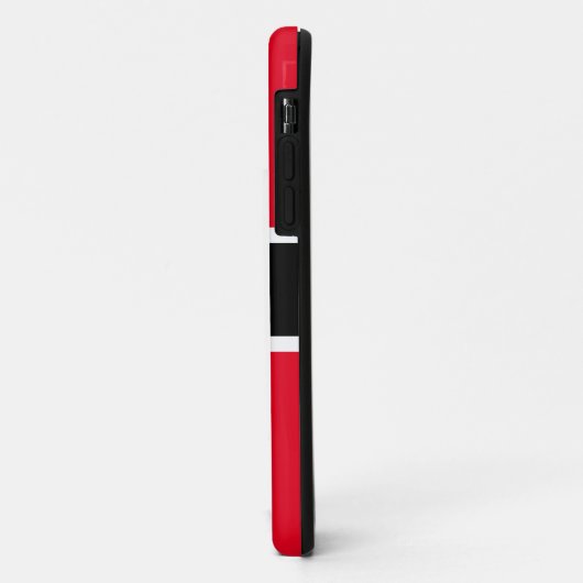 Athletic Bold Zwart Wit Rood Strepen "VOETBAL" Case-Mate iPhone Case (Achterkant/links)