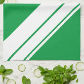 Athletic Bright Kelly Green White Racing Stripes Theedoek (Gevouwen)