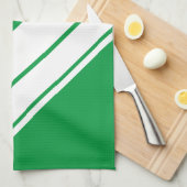 Athletic Bright Kelly Green White Racing Stripes Theedoek (Quarter Fold)