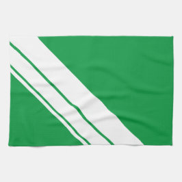 Athletic Bright Kelly Green White Racing Stripes Theedoek