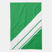 Athletic Bright Kelly Green White Racing Stripes Theedoek (Verticaal)