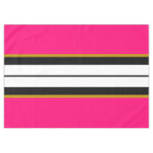 Athletic Bright Pink Black White Racing Stripes Tafelkleed (Voorkant (Horizontaal))
