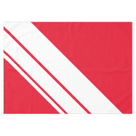 Athletic Bright Red White Diagonal Racing Stripes Tafelkleed