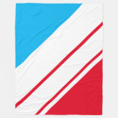 Athletic Bright Red White Sky Blue Racing Stripes Fleece Deken (Voorkant)