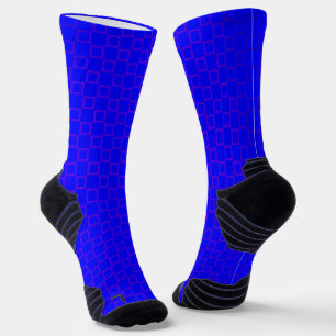 Athletic Crew Sock Blauw Paarse Classic Design Sokken