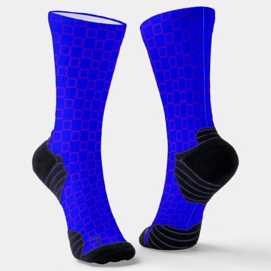 Athletic Crew Sock Blauw Paarse Classic Design Sokken (Gebogen)