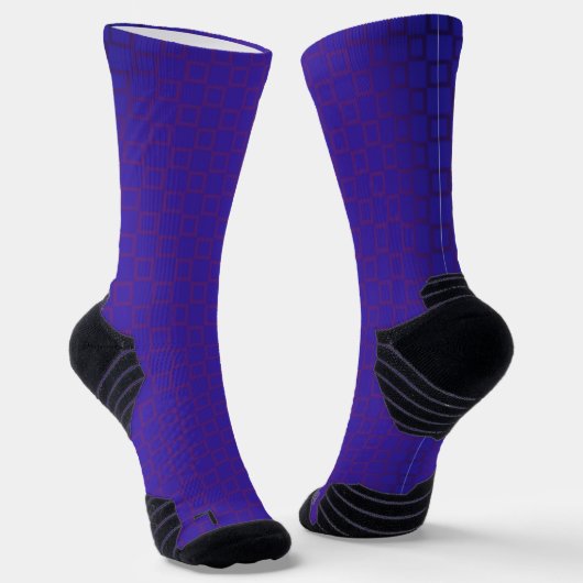 Athletic Crew Sock Blauw Paarse Classic Design Sokken (Gebogen)