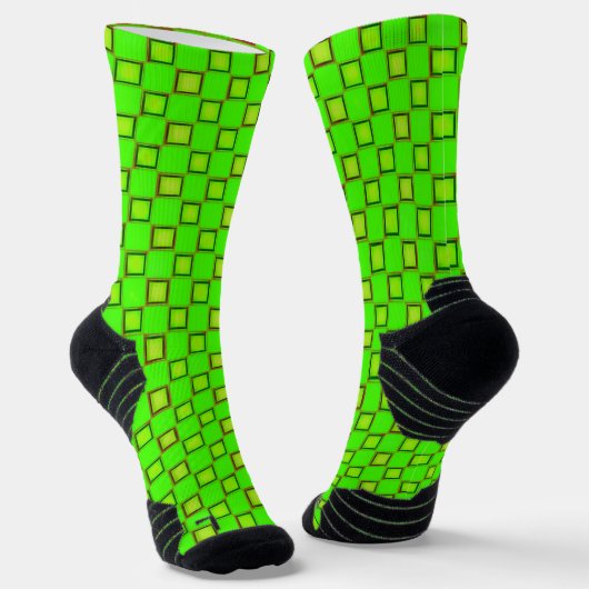 Athletic Crew Sock Licht Groen Klassiek Design Sokken (Gebogen)