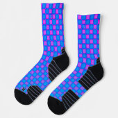 Athletic Crew Sock Lichtblauw Paarse Design Sokken (Links)