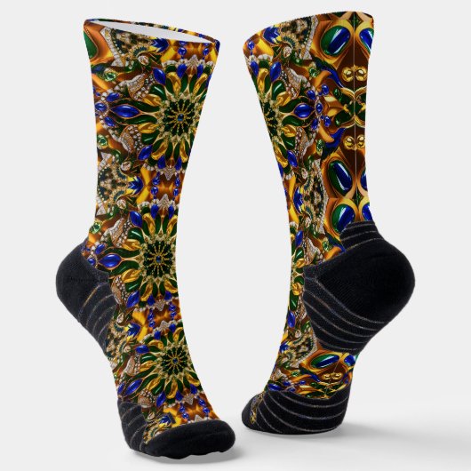 Athletic Crew Sock met Brazilië Kleuren Sokken (Gebogen)